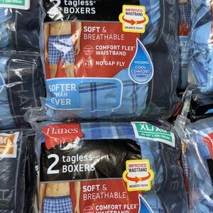 Hanes Boxer Underwear, Exposed Waistband, Moisture-Wicking Boxers, 2-Pack x 2